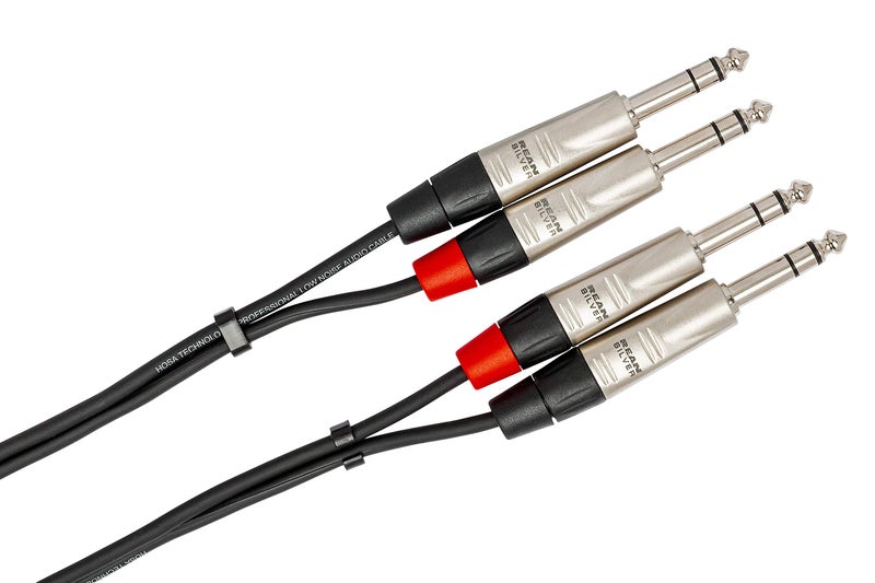 Hosa HSS-010X2 Pro Stereo Interconnect, Dual REAN 1/4 Inch TRS to Same, 10 Feet - Image 2